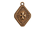 Nunn Design Antique Gold (plated) Imperial Cross Charm 19x27mm
