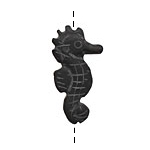 Black Onyx (matte) Carved Seahorse 33-35x16-18mm