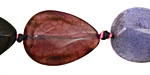 Rainbow Snakeskin Agate Faceted Flat Teardrop 25x18mm