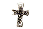 Green Girl Pewter Floral Cross Link 22x31mm