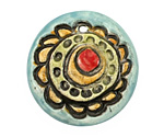 Jangles Ceramic Turquoise Flower Pendant 35-36mm
