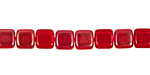 Czech Glass Celsian Siam Ruby 2-Hole Tile 6mm