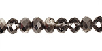 Smoky & Jet Hematite Crystal Faceted Rondelle 8mm