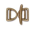 TierraCast Antique Brass (plated) Slotted D Ring Set 17x20mm, 30mm bar