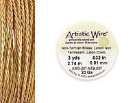 Twisted Artistic Wire Non-Tarnish Brass 20 gauge, 3 yards