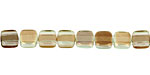 Czech Glass Twilight Peridot 2-Hole Tile 6mm
