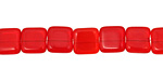 Czech Glass Light Siam Ruby Square 9mm