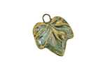Earthenwood Studio Ceramic Leafy Small Wavy Leaf Charm 18x21mm