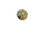 Gaea Ceramic Spring Green on Chocolate Geode Round 11-12x13-14mm