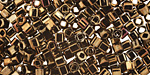 TOHO Metallic Iris Brown Cube 3mm Seed Bead