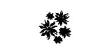 Poinsettia Cluster Mini Rubber Stamp 15mm