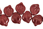Czech Glass Merlot Curved Leaf 12x14mm