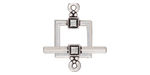 TierraCast Antique Silver (plated) Deco Square Toggle Clasp 22x17mm, 23 Bar
