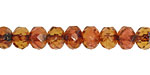 Czech Glass Rust Picasso Fire Polished Rondelle 6x9mm
