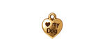 TierraCast Antique Gold (plated) Love My Dog Charm 10x12mm