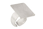 Silver (plated) Adjustable Square Ring 22mm