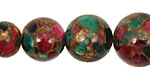 Jewel Tone Mosaic Stone Graduated Round 8-18mm