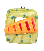 Jangles Ceramic Lime Dots Toggle Clasp 38-40x45-46mm, 38mm bar
