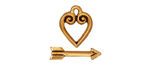 TierraCast Antique Gold (plated) Heart & Arrow Toggle Clasp 14x11mm