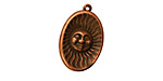 Stampt Antique Copper (plated) Visage de Soliel Charm 14x21mm