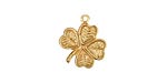 Brass 4 Leaf Clover Charm 15mm
