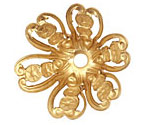 Brass Medallion Flower Bead Cap 10x20mm