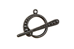 Gunmetal Graduated Dots Toggle Clasp 20x17mm, 30mm bar