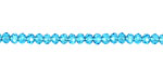 Aquamarine Crystal Faceted Rondelle 3mm