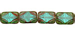 Czech Glass Beach Glass Picasso Table Cut Rectangle 11x8mm