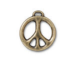TierraCast Antique Brass (plated) Peace Pendant 24x27mm