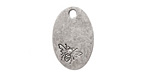 Nunn Design Antique Silver (plated) Large Oval Bee Tag 16x25mm