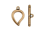 Antique Brass (plated) Simple Teardrop Toggle Clasp 22x15mm, 24mm bar
