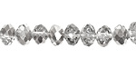 Silver & Clear Crystal Faceted Rondelle 8mm