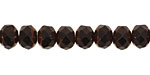 Czech Glass Bronzed Jet Fire Polished Rondelle 6x9mm