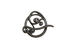 Gunmetal Swirly Toggle Clasp 18x16mm, 22mm bar