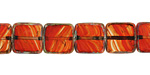 Czech Glass Candied Apple Square 10mm