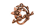 Antique Copper (plated) Flower & Vine Toggle Clasp 27x23mm, 28mm bar