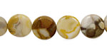 Yellow Conglomerate Jasper Puff Coin 12mm