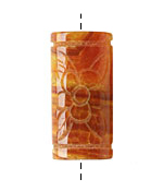Yellow Agate Carved Thin Pillow 39x19mm