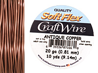 Soft Flex Non-Tarnish Antique Copper Craft Wire 20 gauge, 10 yards