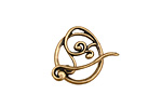 Antique Brass (plated) Swirly Toggle Clasp 18x16mm, 22mm bar