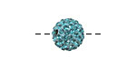 Aquamarine Pave Round 12mm (1.5mm hole)