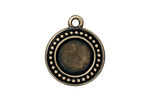 TierraCast Antique Brass (plated) Beaded Round Frame Drop 20x23mm