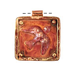 Patricia Healey Copper Bird Frame Pendant 32x27mm