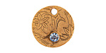 Nunn Design Antique Gold (plated) Decorative Small Circle Tag w/ Light Sapphire Crystal 20mm