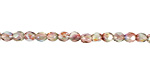 Czech Fire Polished Glass Luster Pink/Crystal AB Round 3mm