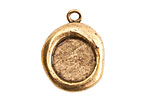 Nunn Design Antique Gold (plated) Crest Seal Bezel Pendant 19x25mm