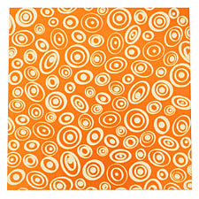 Lillypilly Orange Groovy Circles Anodized Aluminum Sheet 3"x3", 24 gauge