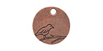 Nunn Design Antique Copper (plated) Small Circle Bird Tag 19mm