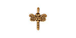 TierraCast Antique Gold (plated) Small Dragonfly Charm 12x15mm